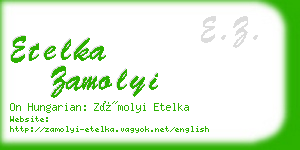 etelka zamolyi business card